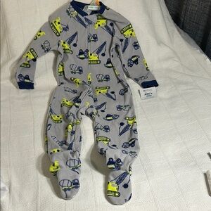 Carter's 4T Gray and Yellow Footed One Piece with Zip-Up Front